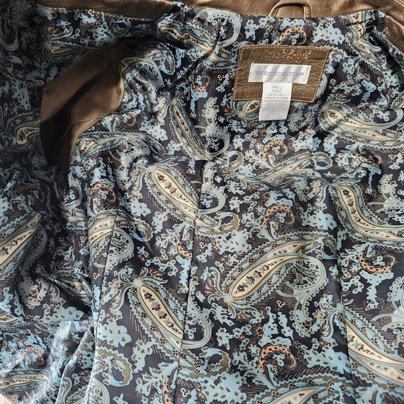 Worthington Bronze Metallic Leather Blazer Jacket Womens Size Small - Picture 8 of 8